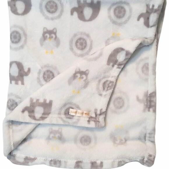 2020 Blankets & Beyond Elephant Owl Baby Lovey Security Blanket 31" X 28" - Picture 4 of 5